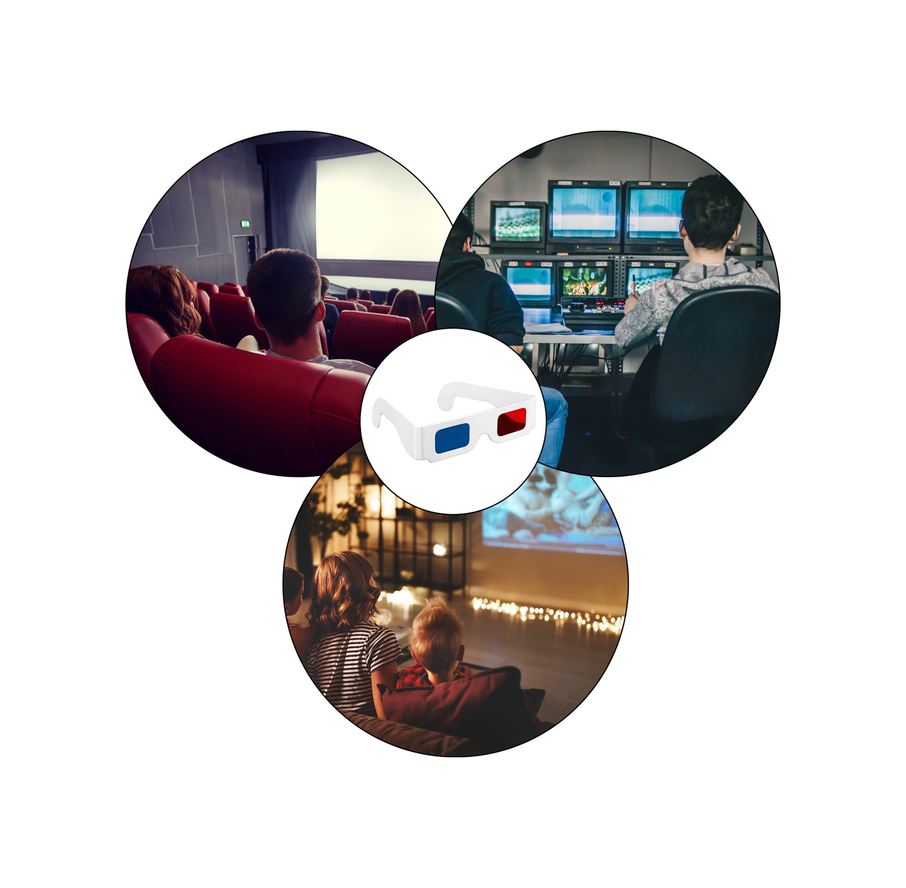 Youtek 100 Adet Kırmızı-mavi Anaglif 3d Görüntüleme Karton Gözlükleri: Sinema, Ev Ve Projeksiyon Odaları İçin Taşınabilir Katlanabilir Diğer