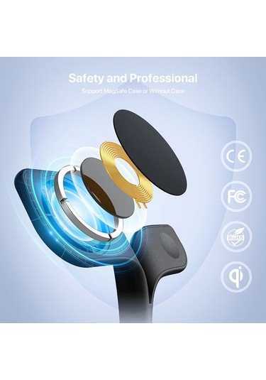 Pazly 5-in-1 Kablosuz Magsafe Şarj Standı Led Gece Lambası