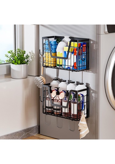 Suntek Buzdolabı Yan Rafı Manyetik Dolap Ev Eşyaları İçin Siyah