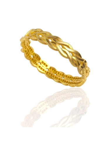 Altın Örgü Model Kelepçe Bilezik