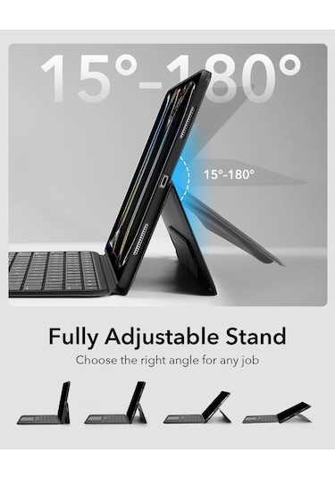 Apple Uyumlu iPad Pro 11" 2024 Ascend Serisi Klavyeli Kılıf Klavyeli Kılıf