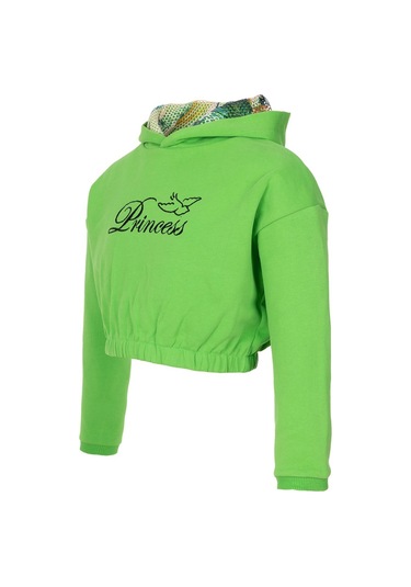 Brz Kids Kız Çocuk Yeşil Crop Sweatshirt Pantolon Takım-yeşil Yeşil