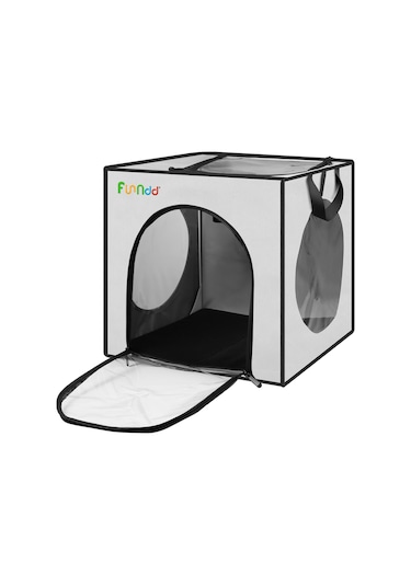 Funadd Pet Banyo Kurutma Kutusu Taşınabilir Katlanır Kurutma Kafesi, 5kg'a Kadar Evcil Hayvanlar İçin Uygun Gri