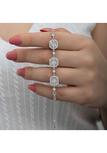 Blackcraft 925 Ayar Gümüş Baget Kadın Bileklik Bc-677e1c Renkli