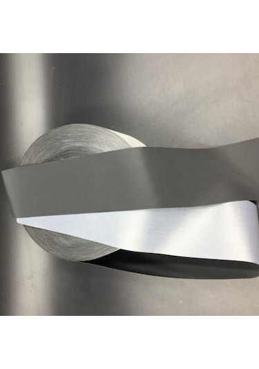 Gümüş Gri 1 Adet Gümüş Reflektif Bant Güvenlik Şeridi Dikiş Gri Sentetik Kumaş Gümüş Uyarı Bandı Reflektif Şerit Uyarı Bandı 2 İnches 3m