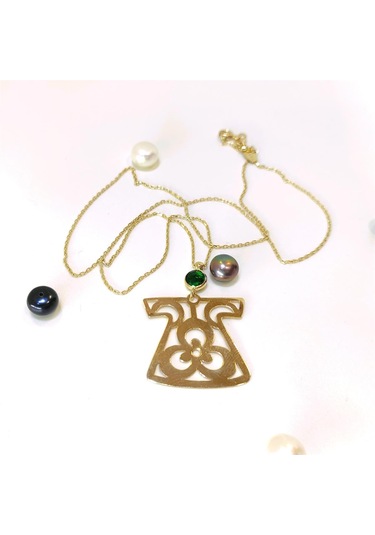 Altın Ürünler Çinte Mani Desenli Kolye 14 Ayar