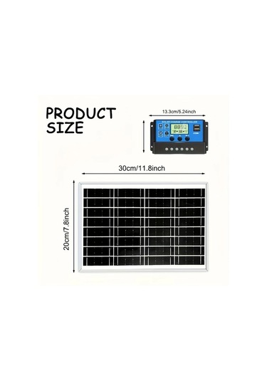 Elmpaly 1 Adet Dc Portlu 100a Kontrollü 12v/24v Çıkışlı Su Geçirmez Taşınabilir Güneş Paneli