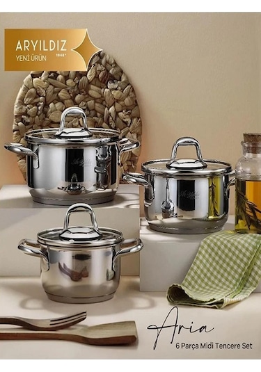 Aryıldız Ar256848 Aria 6 Parça Tencere Set 14/16/18