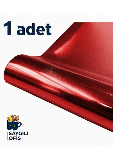 Saygılıofis Aynalı Metalik Fon Kartonu 50x70cm Kırmızı