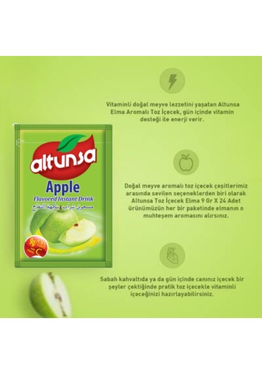 Altunsa Elma Aromalı Toz İçecek 24 x 9 G