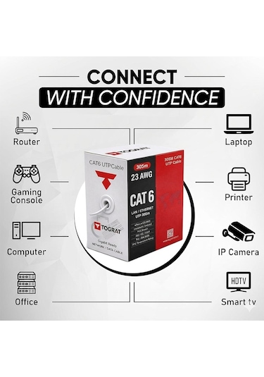 305m Cat6 Cat 6 Kablo - 23 Awg - Ethernet İnternet Kablosu Cat 6e 39215218