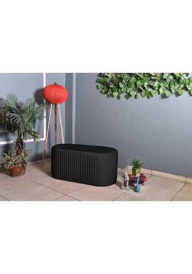 Velluto Lungo Puf-antrasit 90 Cm Kapitoneli Uzun&oval Puf&bench&koltuk&pofuduk Makyaj Puff