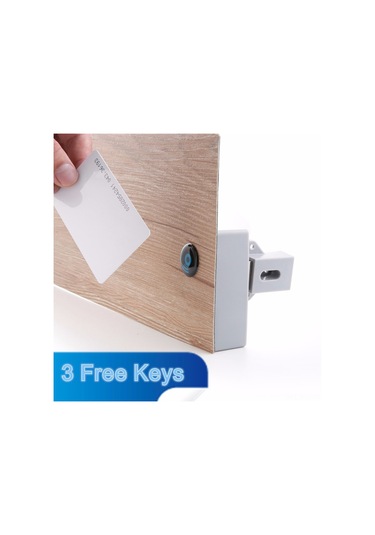 Moveevo Kayıtlı Kartlı Akıllı Gizli Kilit - Çekmece, Dolap, Ayakkabı Dolabı İçin - Delme Yok - Mavi Kilit Kolu - Pil Dahil Değil Diğer