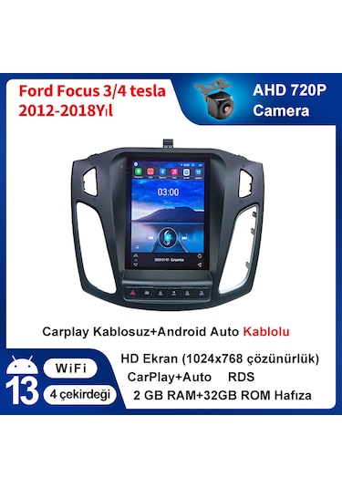 Ford Focus 3/4 Tesla 2012-2018 Yıl Multimedya 2-32 Gb Navigasyon