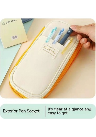 Geniş Ve Ferah Tasarımlı Pratik Öğrenci Kalemlik Kutusu MAvi