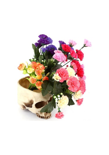 Konesam Büyük Boy Reçine Kafatası Süs Tepsisi - Bitki Yetiştirme, Atıştırmalık Depolama, Bar Ve Halloween Dekorasyonu