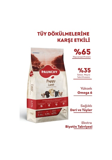 Paunchy Kuzu Etli Yavru Köpek Maması 15 KG