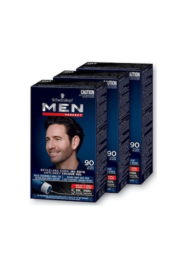 Men Perfect Saç Boyası 90 - Siyah x 3 Adet