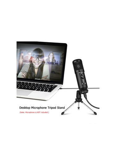 Mufunye Siyah Mikrofon Masaüstü Tripodu: Katlanabilir, Hafif, Yüksek Dayanıklı, Ayarı Kolay, Canlı Yayın Ve Toplantılar İçin