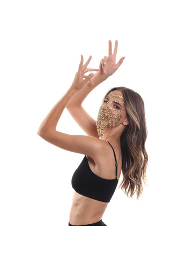 Kadın Altın Renk Kaplama Ayarlanabilir El Yapımı Peçe Altın