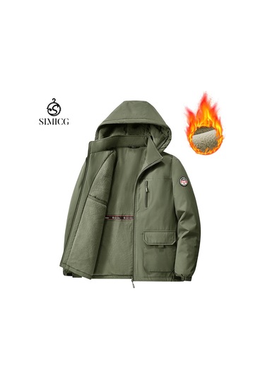 Polar Astarlı, Kalınlaştırılmış, Rüzgar Geçirmez Ve Sıcak Ceket Ordu Yeşili