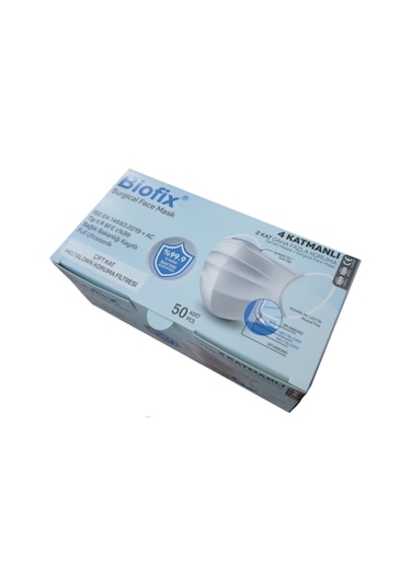 Biofix 4 Katlı Telli Cerrahi Maske 2 X Metlblown 50'Li Paket