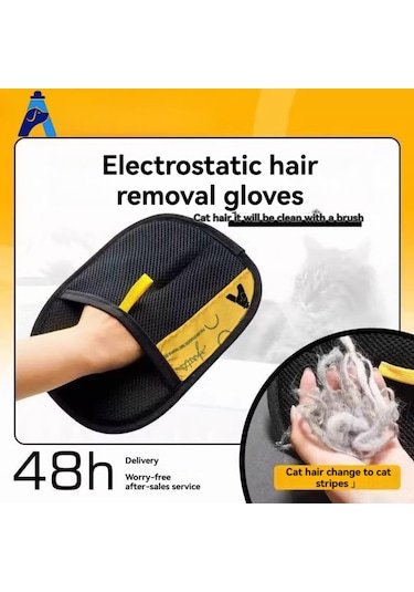 Folinda Evcil Hayvan Tüy Temizleme Eldiveni 4 Adet - Çift Taraflı Silikon Tüy Kaldırıcı, Komşu Ve Yıkama İçin Uygun, Tüm Evcil Hayvanlar İçin Siyah