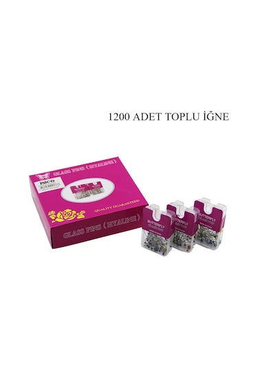 Glass Pıns Hyalıne Butterfly 1200 Adet Renkli Toplu Başörtü İğnes