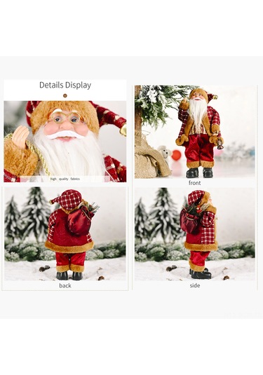 Neevoyu 30cm Noel Santa Figürü - Ev Restoran Dekorasyonu, Güvenli Yumuşak Malzeme, Noel Partileri İçin Kreatif Dekor