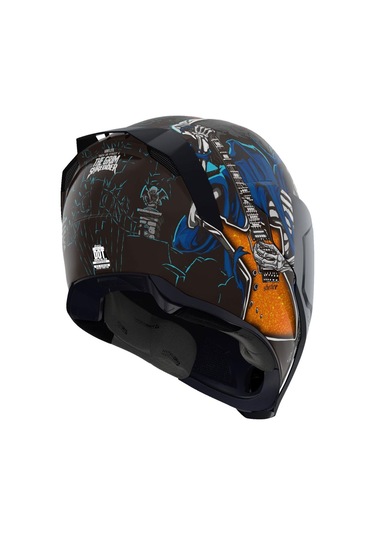Icon Airflite Trick Or Street 4 Kapalı Motosiklet Kaskı Siyah Mavi Turuncu Kırmızı Siyah - Mavi - Kırmızı