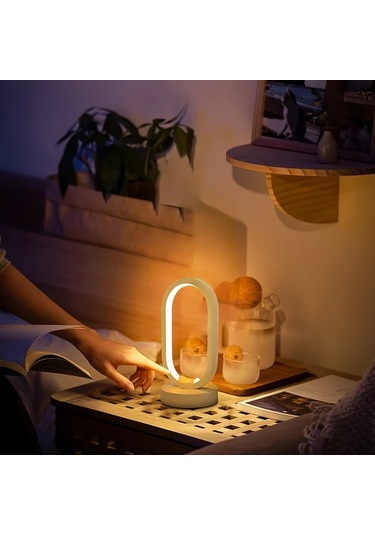 Cordial Beyaz Uc Renk Sonsuz Karartma Yatak Basi Lambasi Minimalist Oval Oturma Odasi Ofis Yurt Masa Lambasi Hediye 16renk Şarj Edilebilir