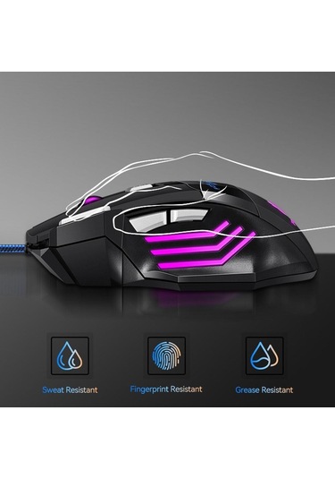 Usb Kablolu Fare 2400 Dpi Ayarlanabilir Led Arkadan Aydınlatmalı Bilgisayar Oyunu Fareler Dizüstü Pc Için 7 Düğmeler Optik Kablolu Oyun Faresi