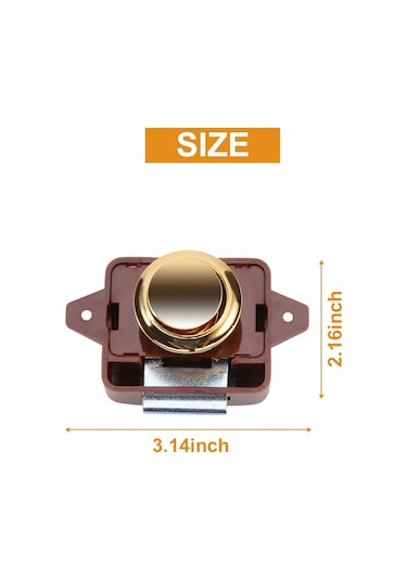 Nayomiglow Adet Anahtarsız Basmalı Düğmeli Kapı Tokmağı Kilidi Rv Karavan Kabin Tekne Motor Ev Dolabı, Kahverengi Altın