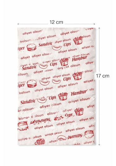 Hamburger Tost Ve Sandviç Kağıdı 12 X 17 Cm 50 Adet