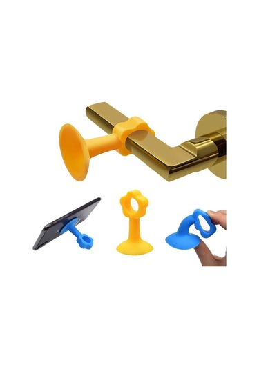 Vantuzlu Geçmeli Kapı Kolu Stoper 4lü Set Beyaz