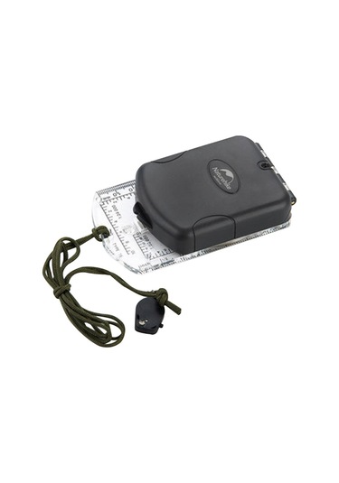 Led Işıklı Çok Fonksiyonlu Aydınlık Pusula Taşınabilir Su Geçirmez Pusula-siyah&şeffaf&kırmızı Siyah