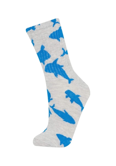 DeFacto Erkek Çocuk 3'lü Pamuklu Uzun Çorap E5527A8NSWT1