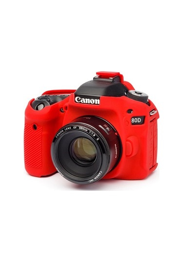 Easycover Canon  80D Silikon Kılıf Ecc80Dr (Kırmızı)