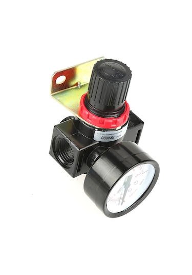 Wezone Br4000 G1/2'' Aluminyum Filtreli Basınç Regülatörü - 0.05-1mpa Aralığı, Basınç Ölçerli, Kompresör Hava Valfi