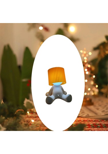 Modest Mike Yaramaz Gece Lambası Utangaç Çocuk Gece Lambası, Çocuk Masa Lambası Turuncu Ve Beyaz