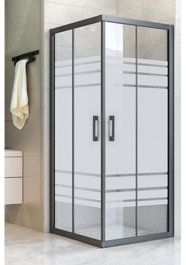 Durul Duşakabin Kare 5mm Siyah Profil Desenli H:190