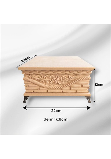 Ahşap- Ham Mdf-takı-aksesuar-çok Amaçlı- Ayaklı Kare Kutu