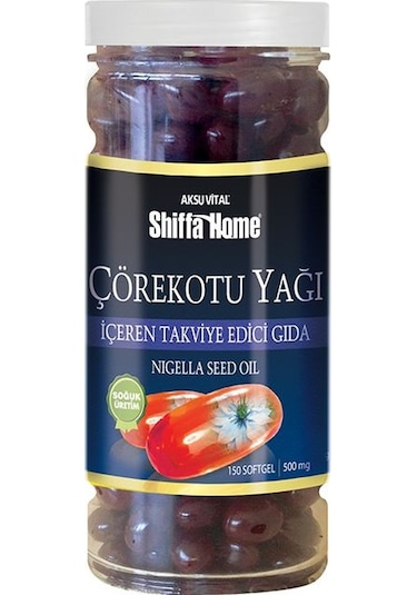 Aksu Vital Shiffa Home Çörekotu Yağı Softgel 500 MG 150 Kapsül