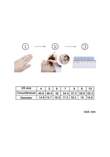 Fastbuy 925 Ayarlı Platin Kalp Sıkma Desen Zirkon Yüzük No.7 Çok Renkli Çok Renkli