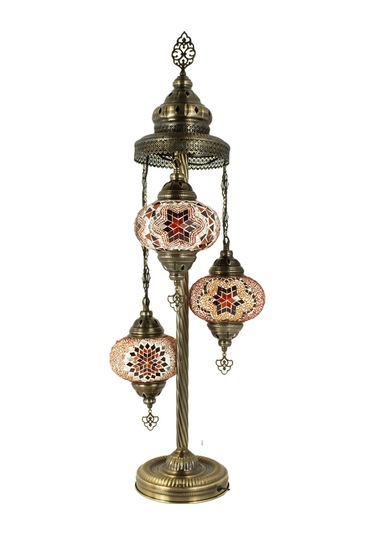 Retro 3'lü Mozaik Lambader, El Yapımı Mozaik Lamba, Osmanlı Aydınlatmaları, Türk El Sanatları Lambader