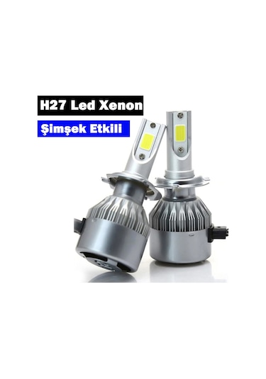 H27 Led Xenon Far Ampulü Beyaz Işık Şimşek Etkili C6 Kasa