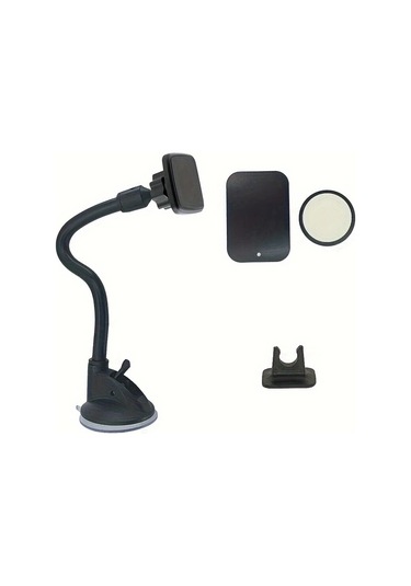 Honeybeeshop Siyah Evrensel Telefon Araba Tutucu Uzun Kol Mobil Stand Destek Braketi Mıknatıslı Montaj