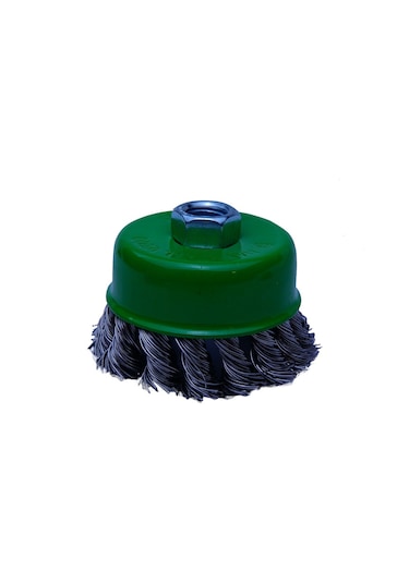 Çanak Fırça Burmalı Paslanmaz Telli M14 Vidalı 75mm 10 Adet