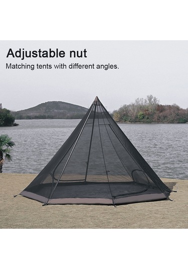 Lemestar Kamp Tenteği İçin Alüminyum Çift Fonksiyonlu Ayağa Kaldırıcı - Tente Stabilitesi Ve Işık/kamera Tutucu Tripod Siyah