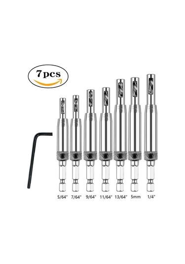 Yaozixia 16 Parça Kendinden Merkezleme Matkap Ucu Seti 1 Altıgen Anahtar İle Ahşap İşleme Pencere Kapı Menteşeleri İçin 16 Parça Yedek Matkap Uçları